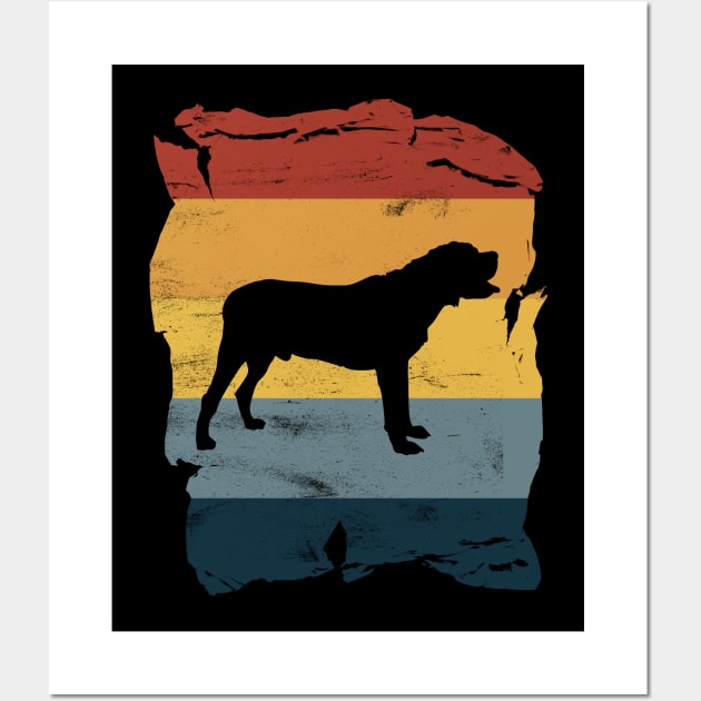 Mastiff Distressed Vintage Retro Silhouette Wall Art by DoggyStyles